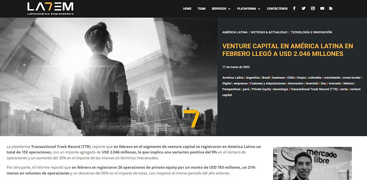 VENTURE CAPITAL EN AMRICA LATINA EN FEBRERO LLEG A USD 2.046 MILLONES